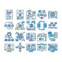 system analyst data business icon hand drawn vector