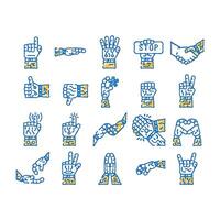 hand robot technology icon hand drawn vector