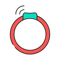 collar with gps tracker icon color illustration vector