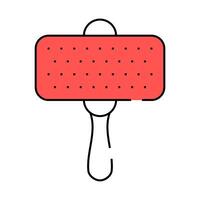 brush for clean dog wool icon color illustration vector