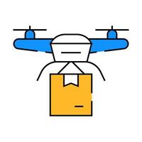 drone delivering icon color illustration vector