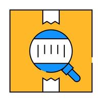 bar code on box icon color illustration vector