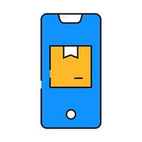 phone app for tracking delivery icon color illustration vector