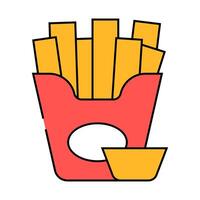 fried potato icon color illustration vector