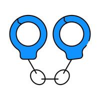handcuffs police tool icon color illustration vector
