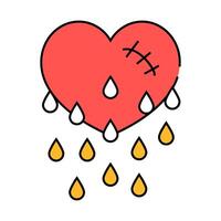 blooding heart icon color illustration vector
