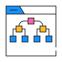 online game hierarchy icon color illustration vector