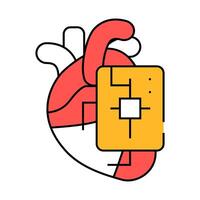 microchip for heart icon color illustration vector