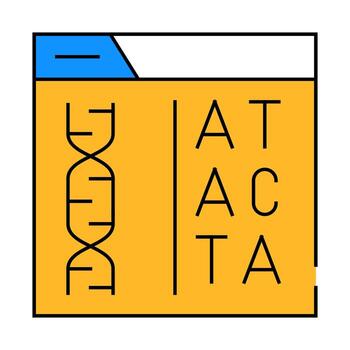 decoding dna code icon color illustration vector