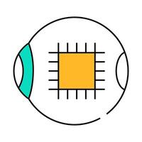 microchip for good eye vision icon color illustration vector