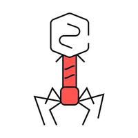 bacteriophage virus icon color illustration vector
