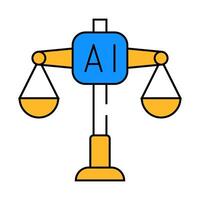 scales artificial intelligence icon color illustration vector