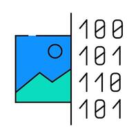image binary code icon color illustration vector