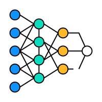 program hierarchy artificial intelligence icon color illustration vector