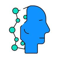 robot head artificial intelligence icon color illustration vector