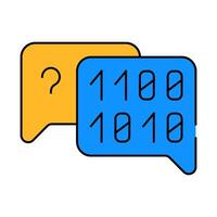 binary code and question mark quote frame icon color illustration vector