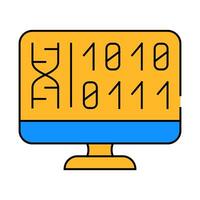 generating protein cell using computer code icon color illustration vector
