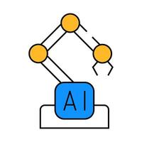 robotic arm ai icon color illustration vector