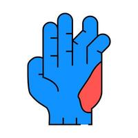 displaced fracture icon color illustration vector
