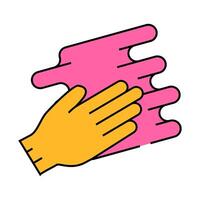 hand spreading cream icon color illustration vector