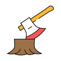 deforestation problem symbol illustration icon color illustration vector