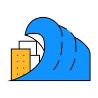 tsunami problem symbol illustration icon color illustration vector