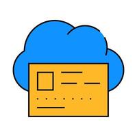 profile account inforamtion cloud storage icon color illustration vector