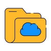 computer folder cloud storage icon color illustration vector