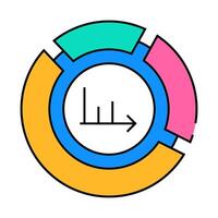 pie chart icon color illustration vector