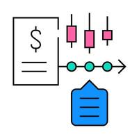 financial time series data analysis icon color illustration vector