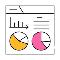 statistical analysis digital report icon color illustration vector