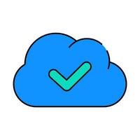 accept access cloud icon color illustration vector