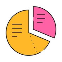 pie chart marketing analysis icon color illustration vector