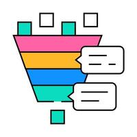 pyramided analysis with comments icon color illustration vector