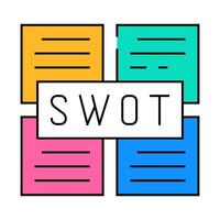 swot analysis icon color illustration vector