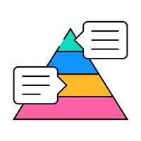 pyramided data analysis icon color illustration vector