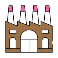 industry factory building icon color illustration vector