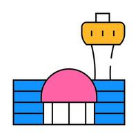 airport building icon color illustration vector