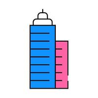 skyscraper building icon color illustration vector