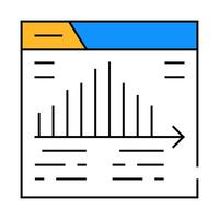 marketing infographic report icon color illustration vector