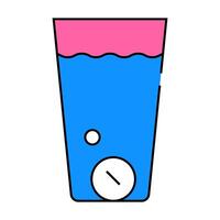 water glass filtration tablets icon color illustration vector