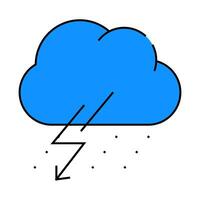 rain thunderstorm and lightning icon color illustration vector