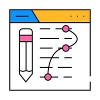 text edit seo optimization icon color illustration vector