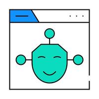 artificial intelligence seo optimization icon color illustration vector