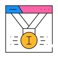 quality first place search seo optimization icon color illustration vector