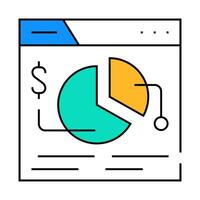financial analysis seo optimization icon color illustration vector