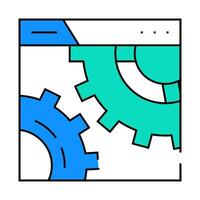 settings and seo optimization working mechanism icon color illustration vector
