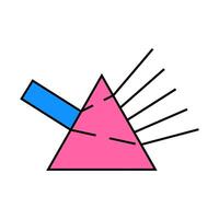 refraction of light rays prism icon color illustration vector