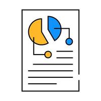 pie chart lesson icon color illustration vector
