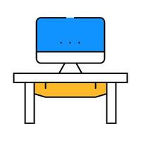 coworking workspace table icon color illustration vector
